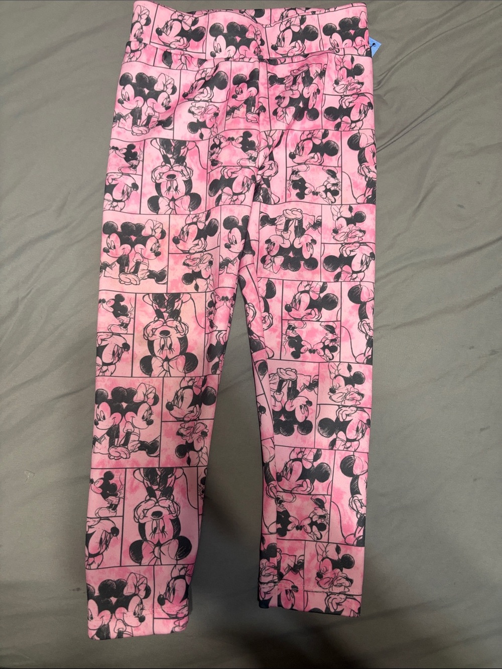 Disney Pink Minnie Cartoon Panel Print Leggings